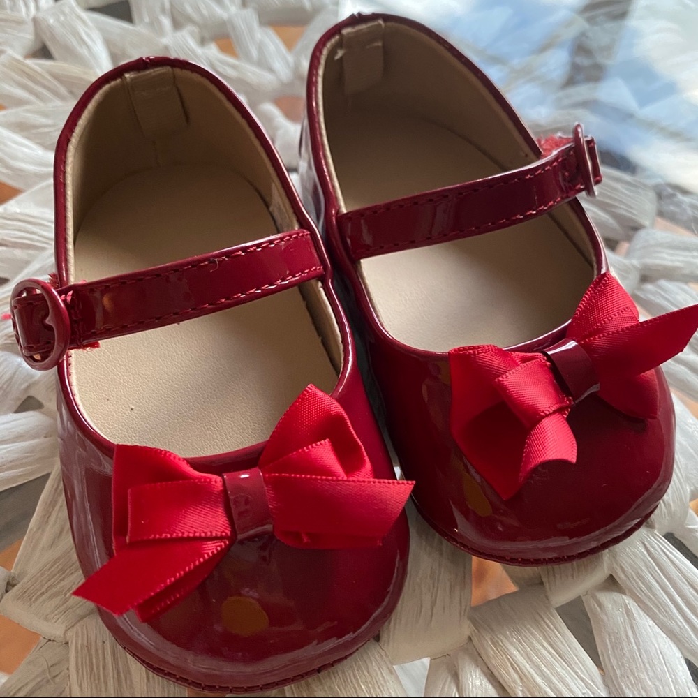 Red Patent Leather Maryjane-style Crib Shoes
